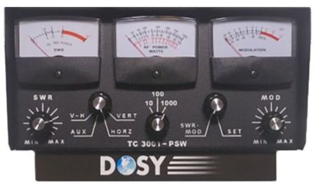 Inline Watt Meters - 3 Watt Ranges with 1000 Watts Max & 3 Meters - Four Position Antenna Selector Switch